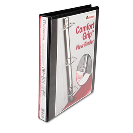 Coolcrafts Comfort Grip Deluxe Plus D-Ring View Binder 1'' Capacity Black CO3359836